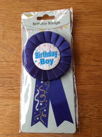 Birthday boy badge 1