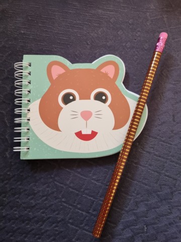 Notitieblokje hamster met potlood