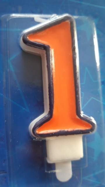 Nummer 1 oranje blauw folat 0