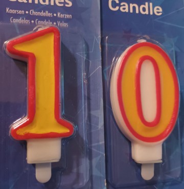 Nummer 10 geel   rood folat
