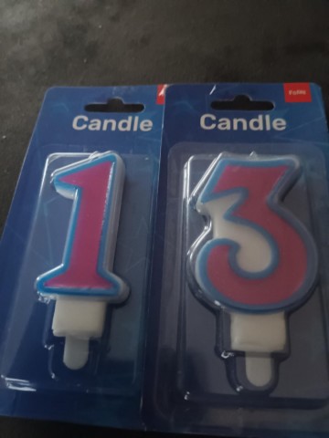 Nummer 13 roze   blauw folat