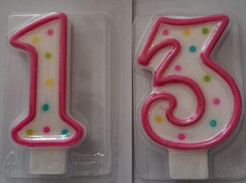 Nummer 13 roze lets party