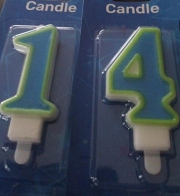 Nummer 14 blauw   groen folat