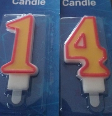 Nummer 14 geel   oranje folat