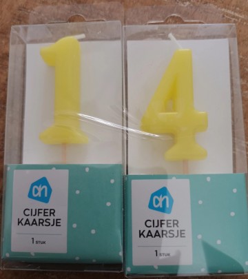 Nummer 14 geel ah 0