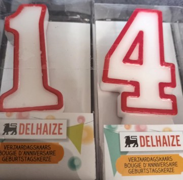 Nummer 14 rood delhaize