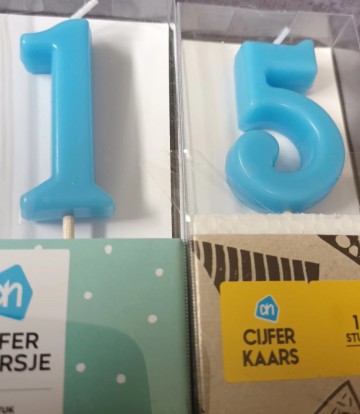 Nummer 15 licht blauw ah