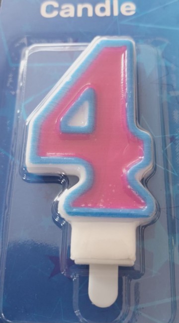 Nummer 4 roze   blauw folat