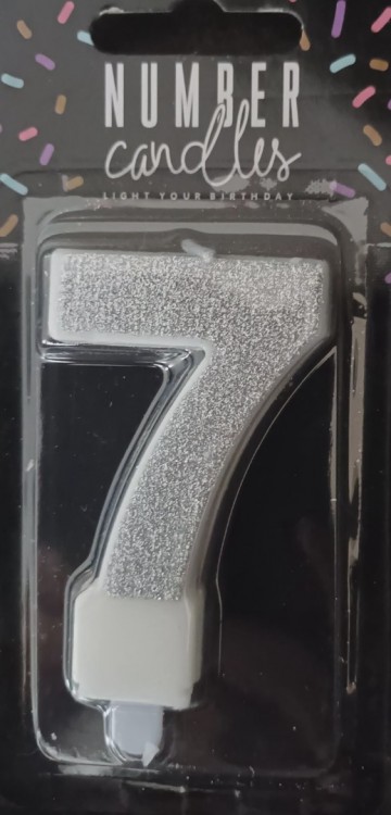Nummer 7 zilver party deco 0