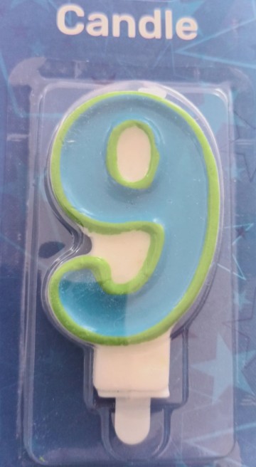 Nummer 9 blauw groen folat